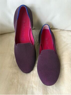Rothy’s The Loafer Berry Lattice Flats Size 9 Maroon Purple Burgundy Rothy flat